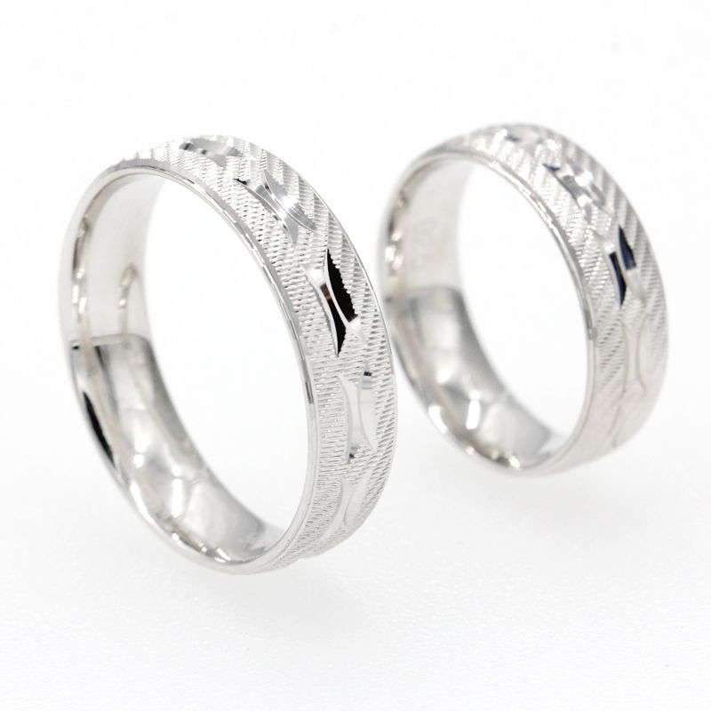 Couple Rings 925 Sterling Silver For Lovers Geometric Rough Surface