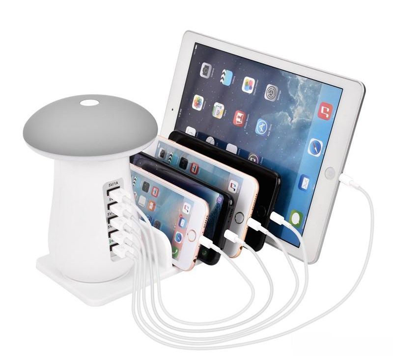 Station Universels Usb Rapide Ports Lg Avec Led Champignon 0 Samsung De 5 Pour Lampe 3 Charge Xiaomi Chargeurs Tablettes Iphone À HEI2YD9W