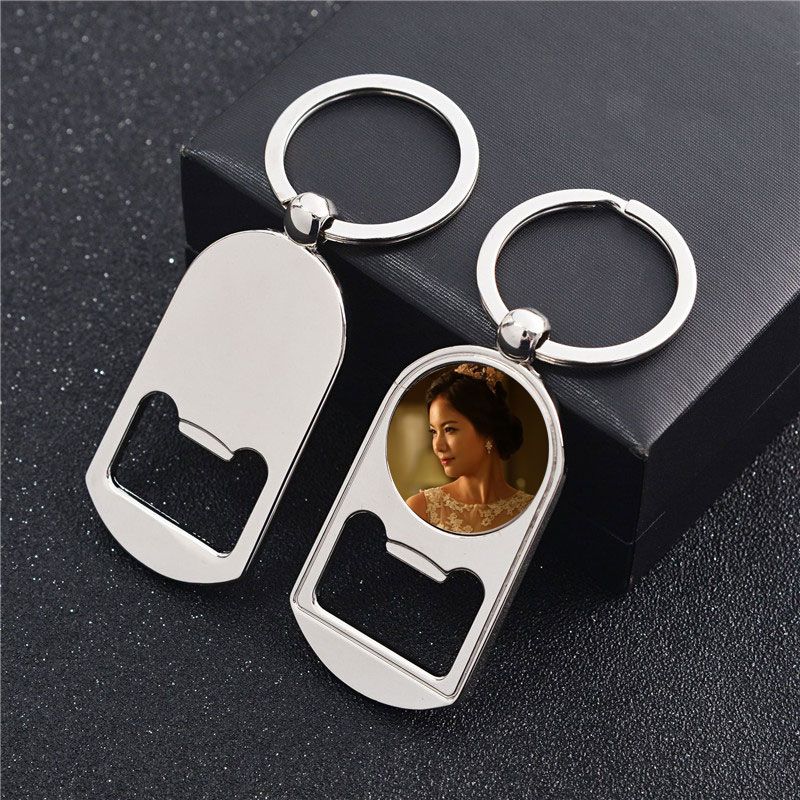 Sublimation Blank Key Chain Metal Bottle Opener Funciton Key Ring Hot