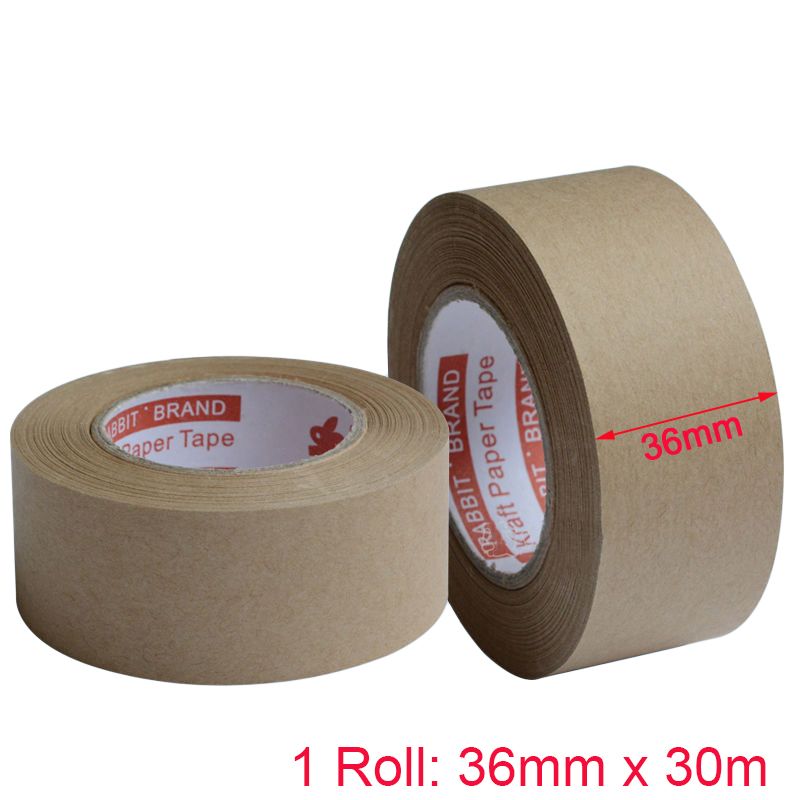 2016 30m Gummed Kraft Paper Tape Bundled Adhesive Paper Tapes Sealed