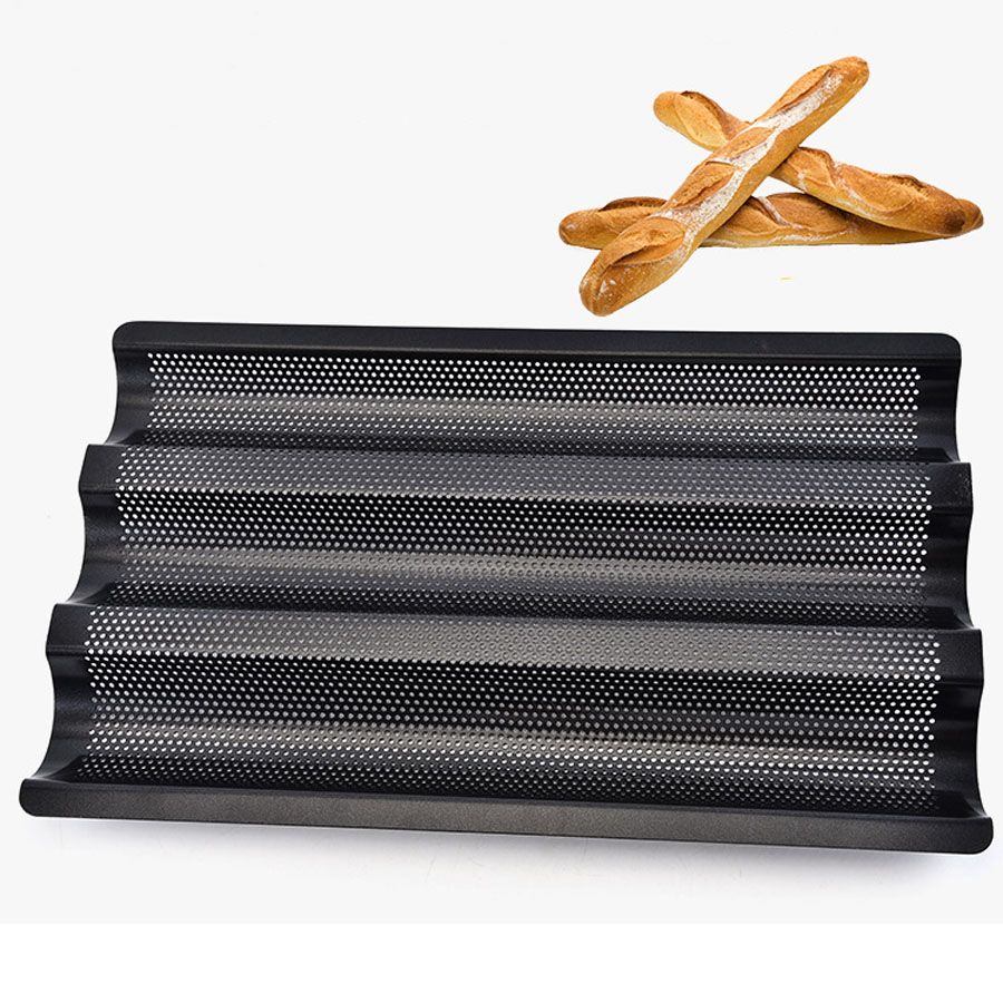 2019 3 Styles Baguette Mold Baker Baking Wave Stainless Steel 2019 3 Styles Baguette Mold Baker Baking Wave Stainless Steel Pan Tools Non Stick Perforated French Bread Pans Dh0895 From Sdingding