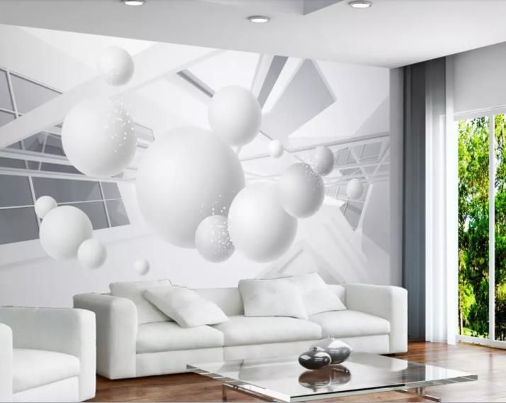 Großhandel Dekoration Home Custom 3D Wandbild Tapete Ball Geometrie ... Großhandel Dekoration Home Custom 3D Wandbild Tapete Ball Geometrie ...