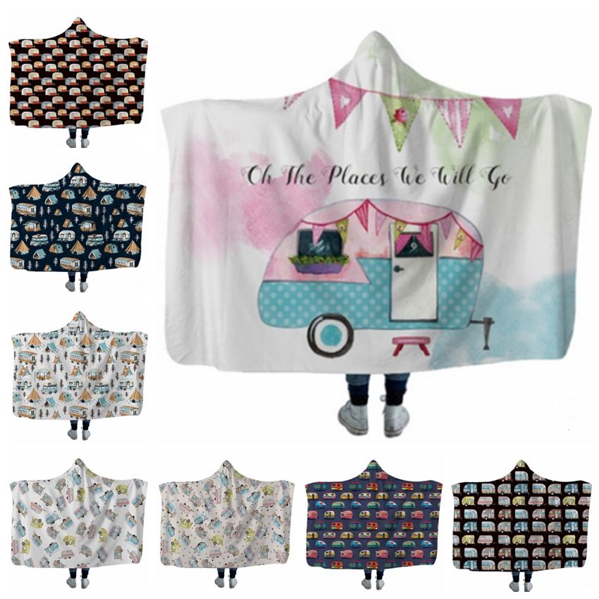 Hooded Blanket Soft Fluffy Blankets Wearable Sherpa Hoodie Blanket