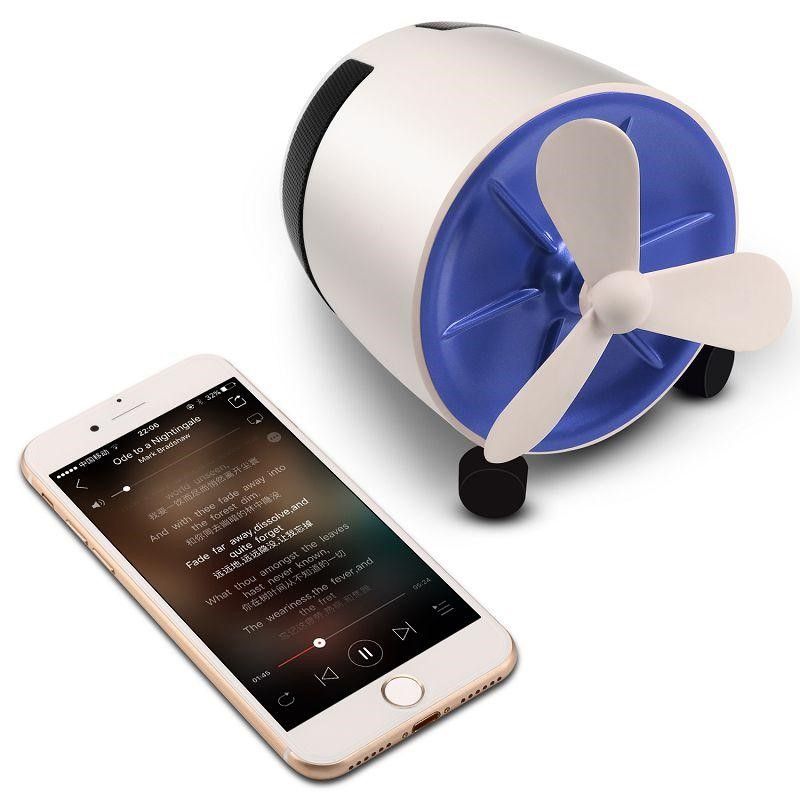 2020 Bluetooth Speaker Portable Wireless Propeller Plane Mini Fan