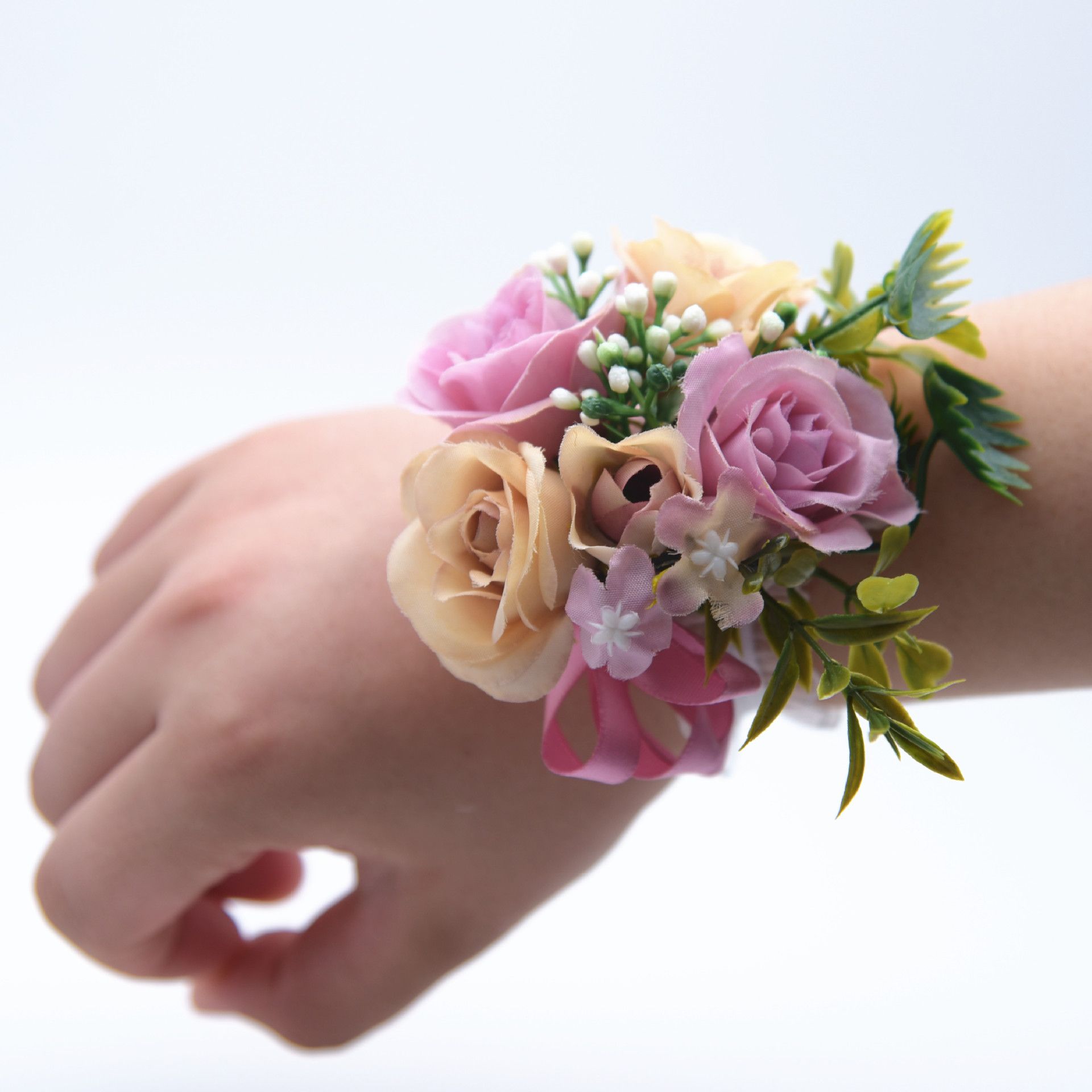 Wedding Bridal Wrist Corsage Flowers Bracelet Wrist Bouquets Child Hand