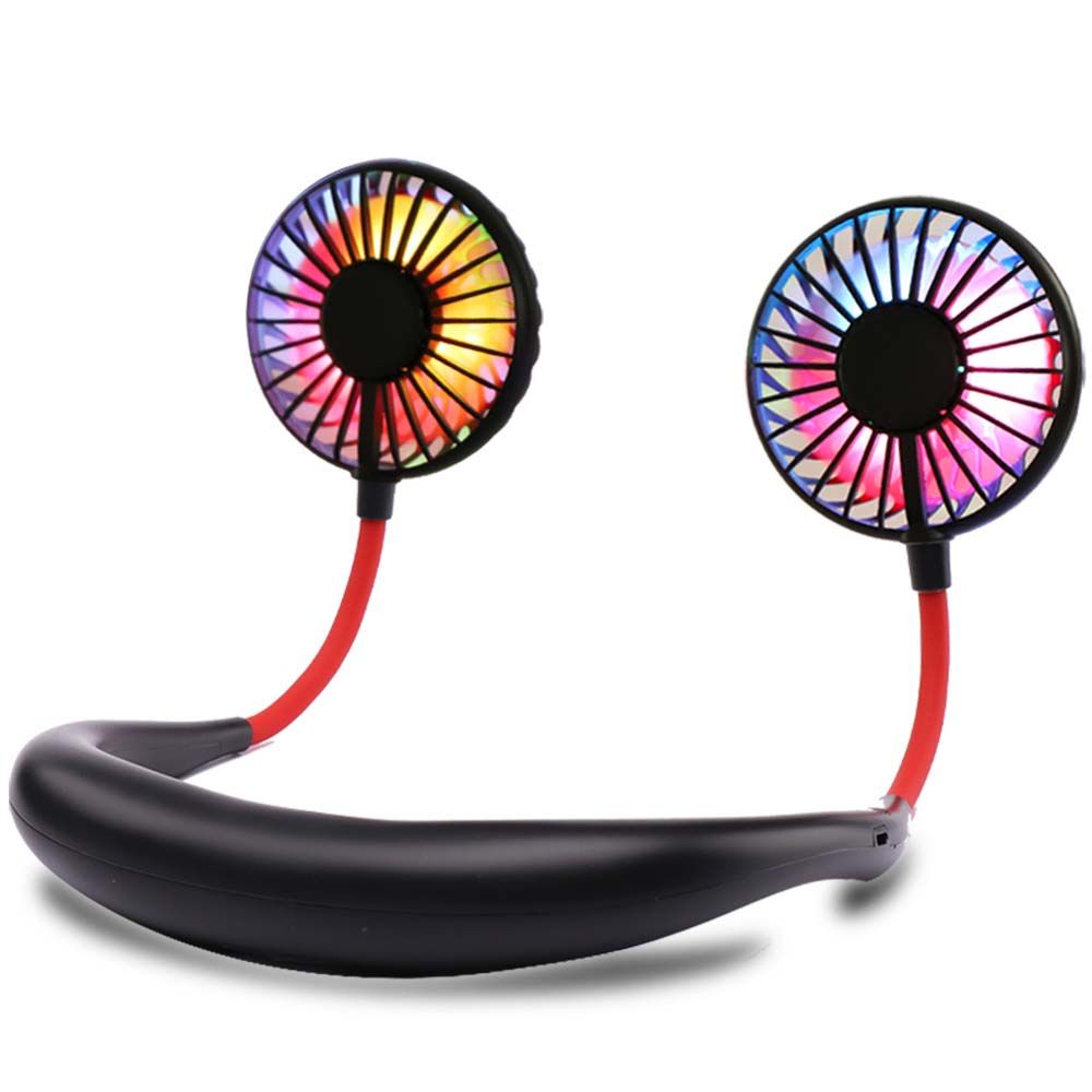 RGB Light With Aromatherapy Neck Fan 7 Blade Mini Fan 2020 Summer Trend