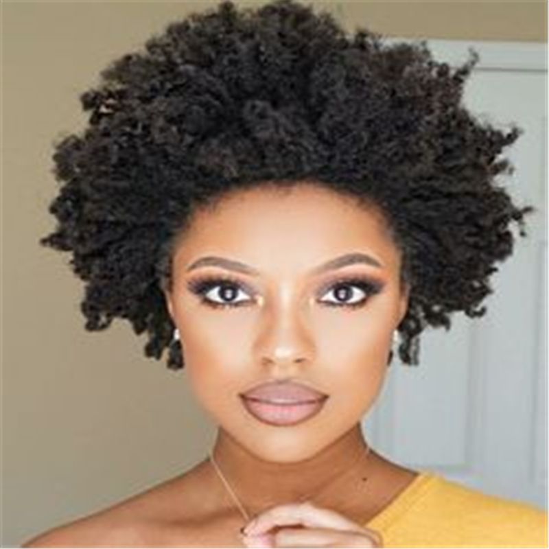 Short Kinky Curly Wigs Human Hair Afro Wig For Black Women Natural