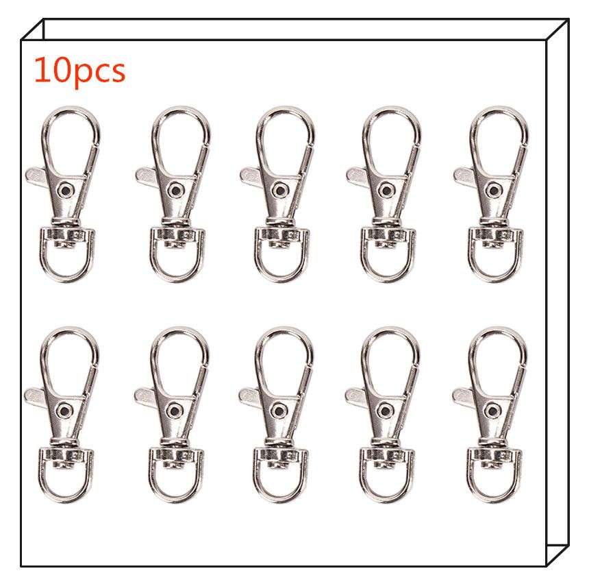 10Pcs Lobster Clasp Swivel Trigger Clip Snap Hook Bag Car Key Rings Keychain US