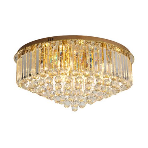 New Design Modern Dimmable Crystal Ceiling Chandeliers Lamps Round New Design Modern Dimmable Crystal Ceiling Chandeliers Lamps Round Lamp Led Chandelier Lights With Gold Plate Rustic