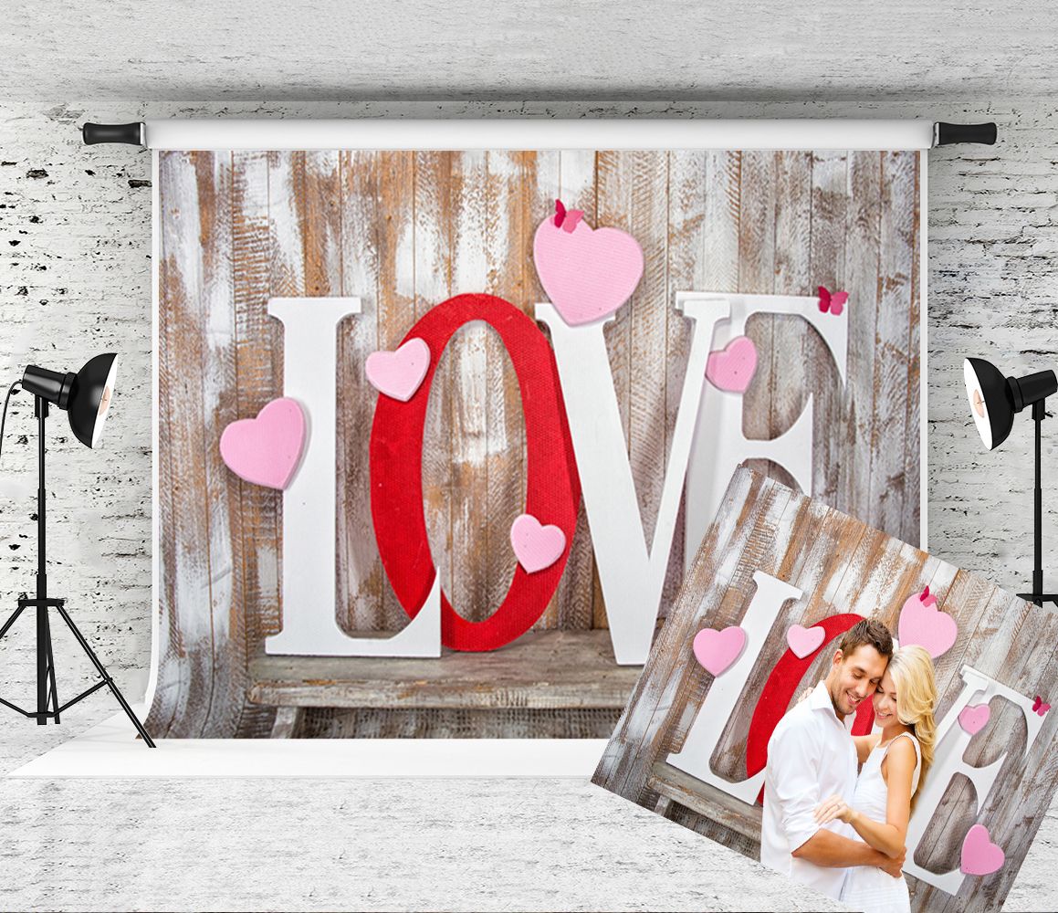 7x5ft Valentine S Day Backgrounds Wood Wall For Photography