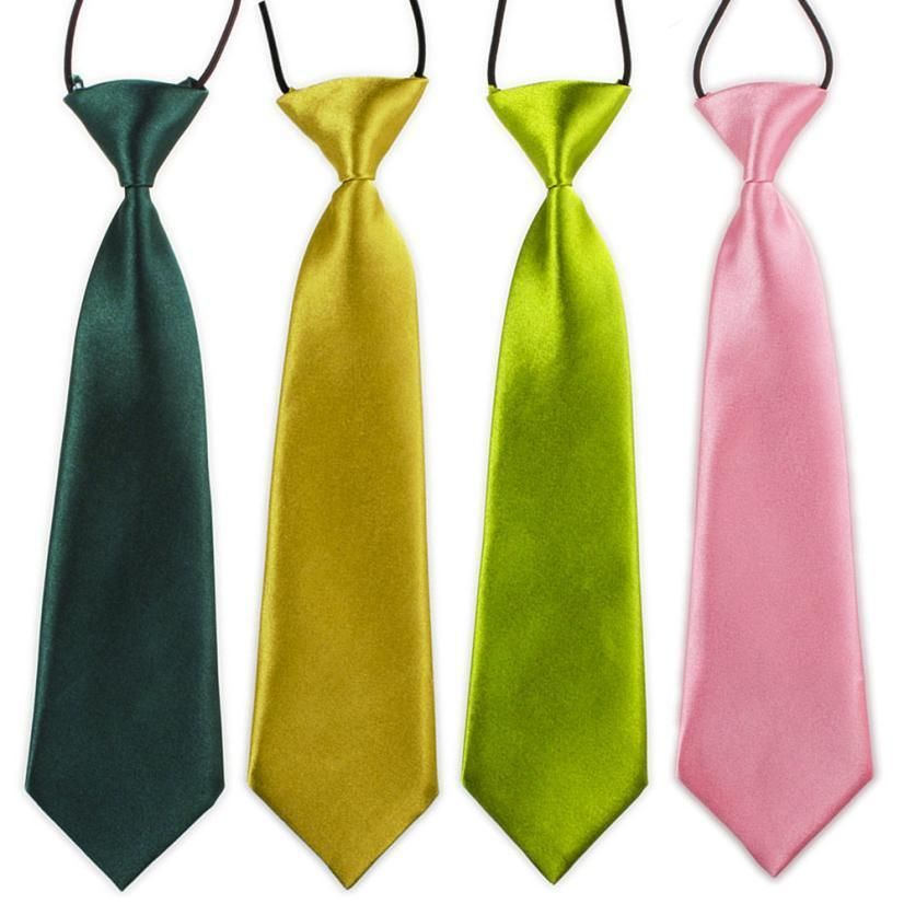 Boys Children Kids Baby Wedding Solid Colour Elastic Tie Necktie Boy Tie Lake Blue