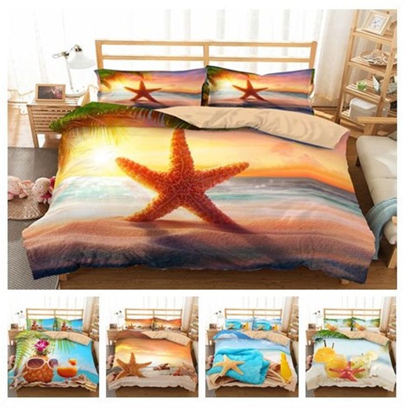 3d Starfish And Ss Design Bedding Set Duvet Cover Of Quilt 3d Starfish And Ss Design Bedding Set Duvet Cover Of Quilt Pillowcase Twin Full Queen King Size Covers For Men Cotton