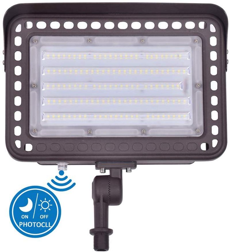 LED Flood Light 60W 100W With 180°Adjustable Knuckle Mount Photocell
