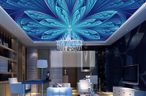 3d Leather Wallpaper Flowers Printing Stretch Ceiling Wallpapers