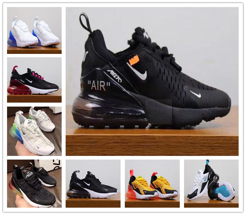Nike Air Max 270 Chaussures De Course Pour Les Enfants Baskets Hors Air 27c Courir En Plein Air Chaussure De Sport 270s Trainer Air Cushion Surface