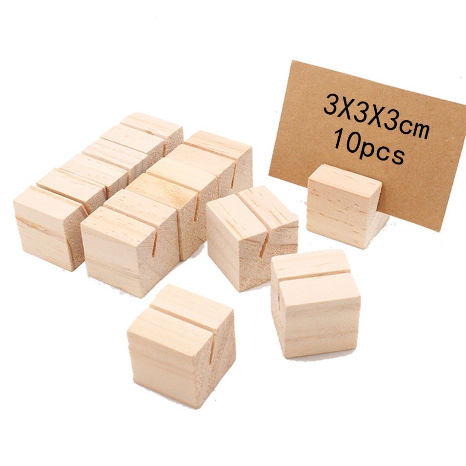 Wooden Business Name Card Holder Wedding Party Table Number Stand