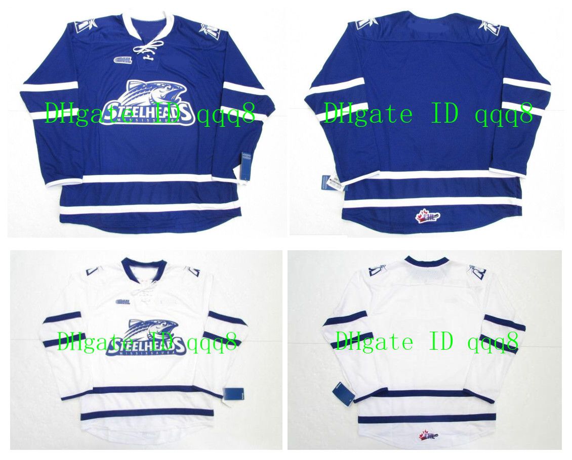 2020 OHL MISSISSAUGA STEELHEADS Jerseys Blue White Custom Any Name