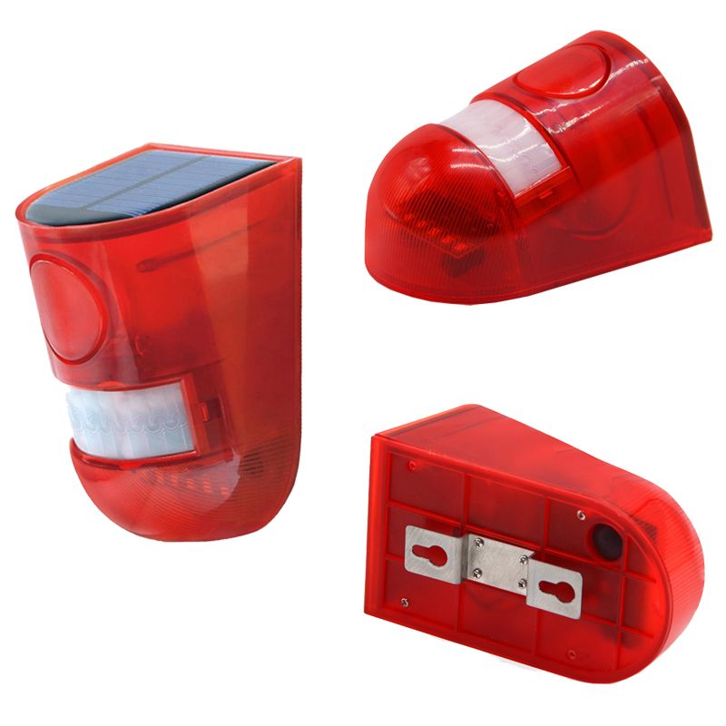 Led Outdoor Strobe Light Alarm Lamp 110db Warning Sound 6led Red Ip65 Waterproof Motion Sensor Caution Lights Wall