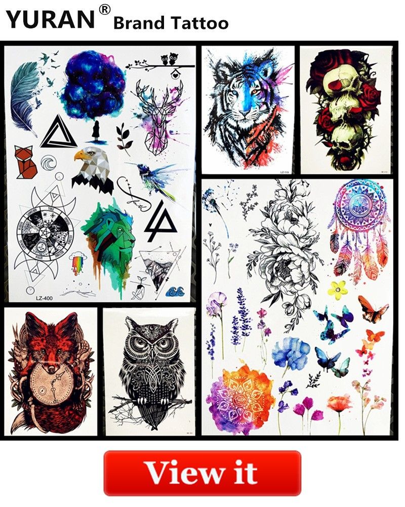 Acheter 3d Fleur De Prunier Lune Arbre Rouge Rose Tatouage Temporaire Autocollants Grande Serrure Fleur Croix Autocollants De Tatouage Hommes Femmes