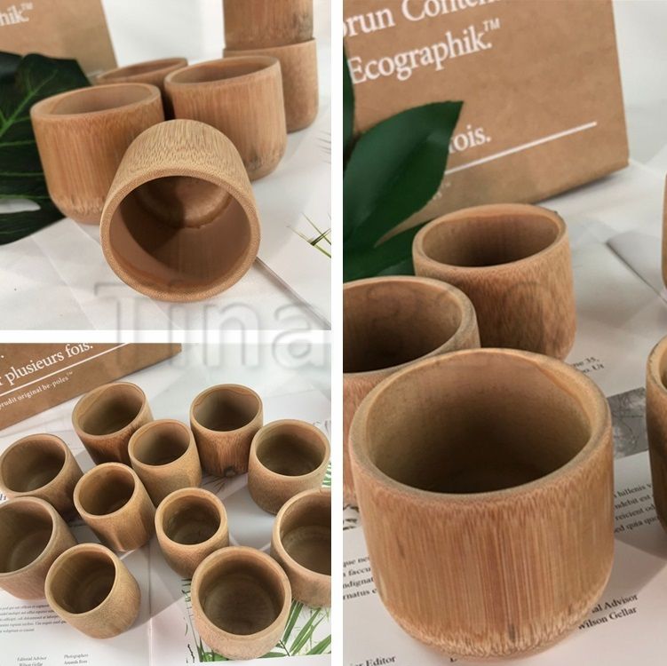 2019 New Handmade Natural Bamboo Tea Cup Japanese Style Beer Milk Cups