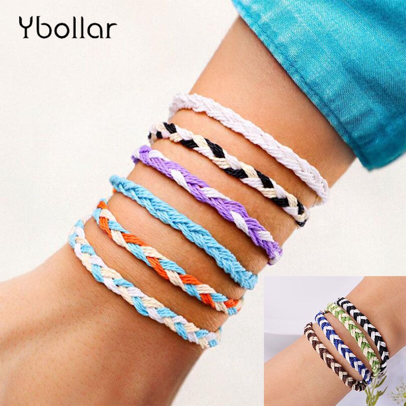 Handmade Wax String Friendship Bracelets For Women Girl Men Braided