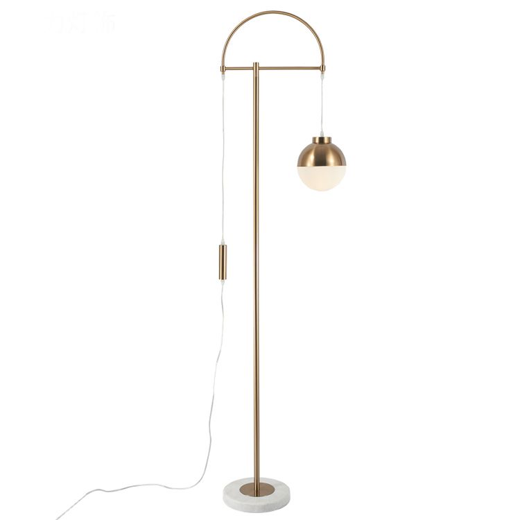 Postmodern Living Room Golden Glass Ball Floor Lamp American Designer Bedroom Bedside Foot Switch For