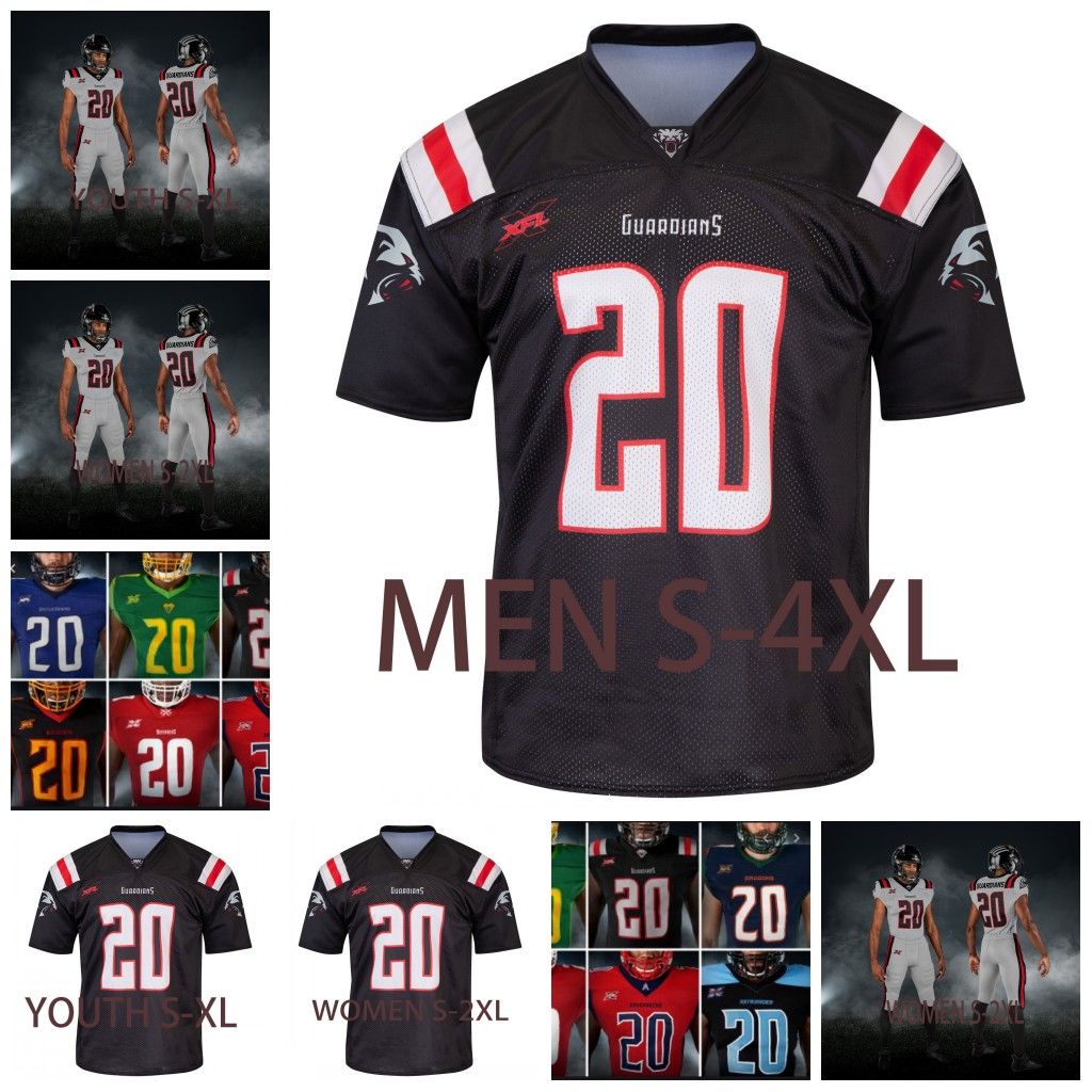 Custom Guardians XFL Football Jersey Jacobs Agasiva Terrence Demarcus