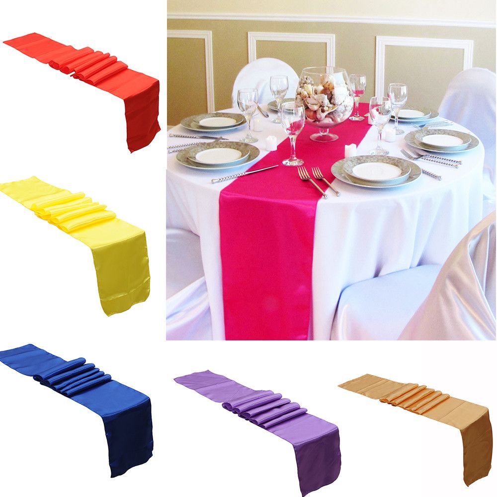 30x275cm Satin Table Flag Wedding Hotel Layout Supplies Reception