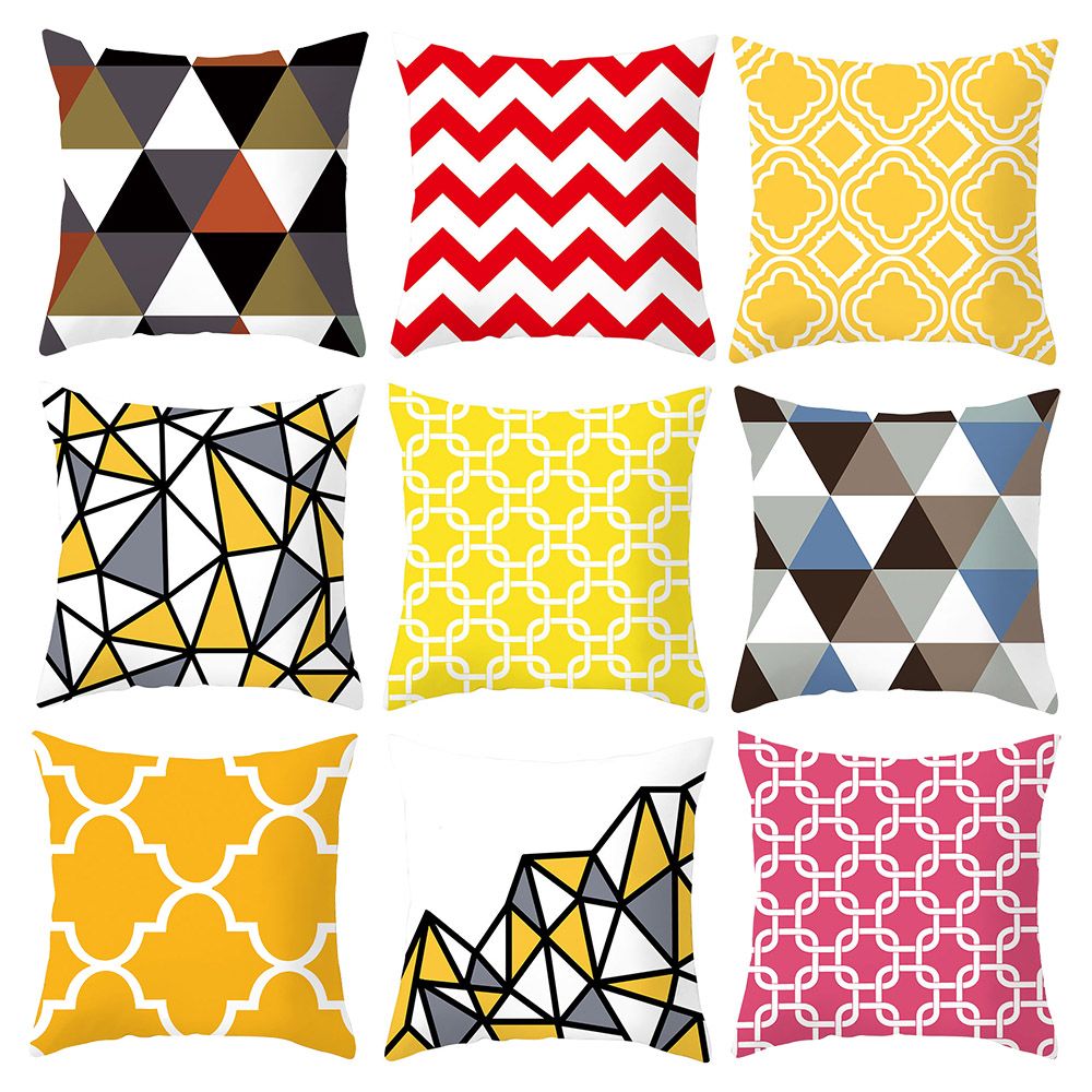 Geometric Triangles Arrows Cushion Covers Yellow Pink Black White Color Pillow Cases 44x44cm Sofa Chair Decor - Chair Seat Cushion Covers Geometric Triangles Arrows Cushion Covers Yellow Pink Black White Color Pillow Cases 44x44cm Sofa Chair Decor - Chair Seat Cushion Covers