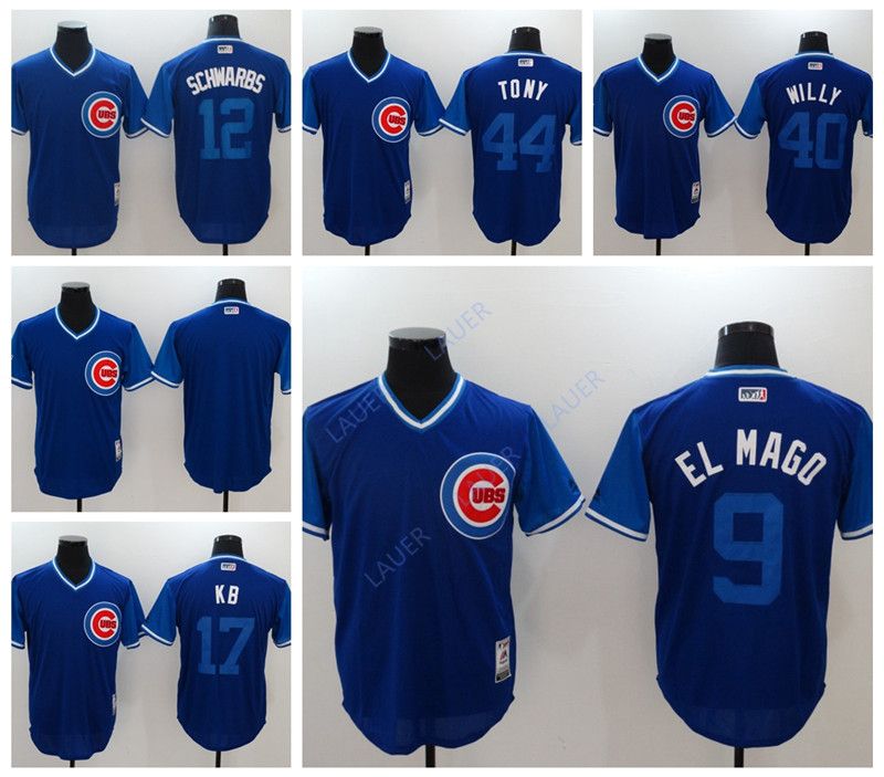 2020 Chicago Men Cubs Jersey 12 Schwarbs 44 Tony 40 Willy 17 Kb 9 El