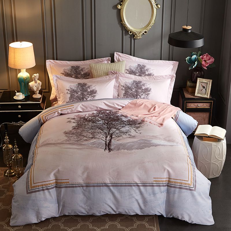 A Tree Print 100 Egyptian Cotton Bedding Set King Queen Size Duvet A Tree Print 100 Egyptian Cotton Bedding Set King Queen Size Duvet Cover Bed Sheet Quilt Linen Comforter From