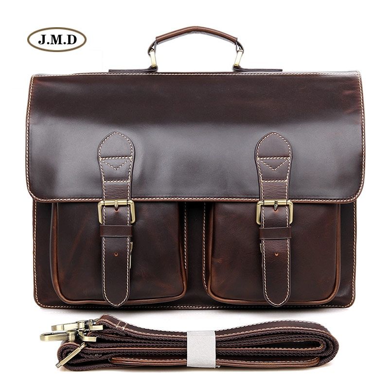 J M D Genuine Cow Leather Classic Style Men S Business Briefcases Shoulder Bag Special Design Laptop 7105q 706191