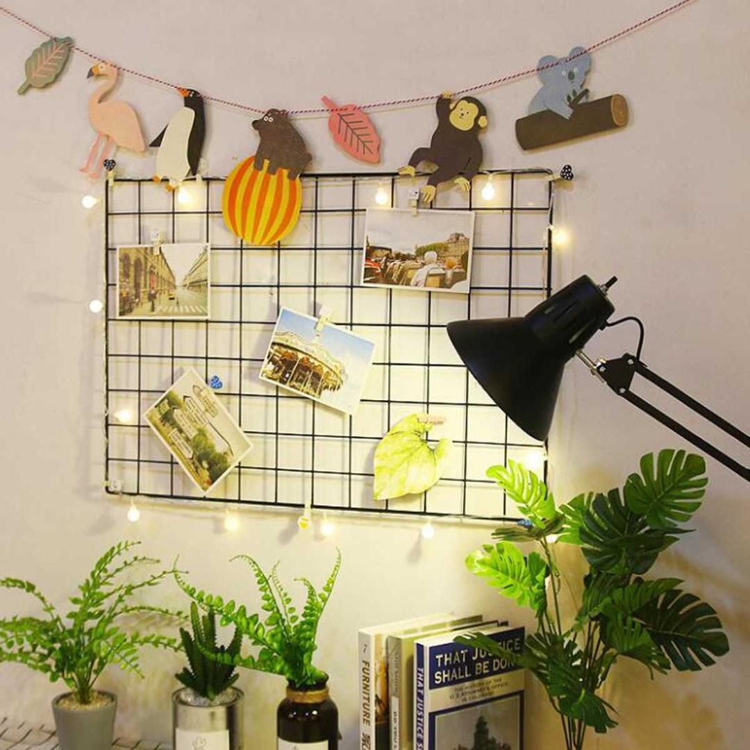 2019 Metal Wall Mesh Grid Hanging Photo Frame Bedroom Living Metal Wall Mesh Grid Hanging Photo Frame Jpg