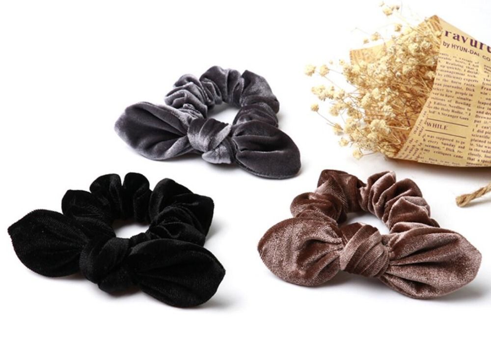 Fashion Women Lovely Velvet Knot Bow Hair Bands Hair Scrunchies