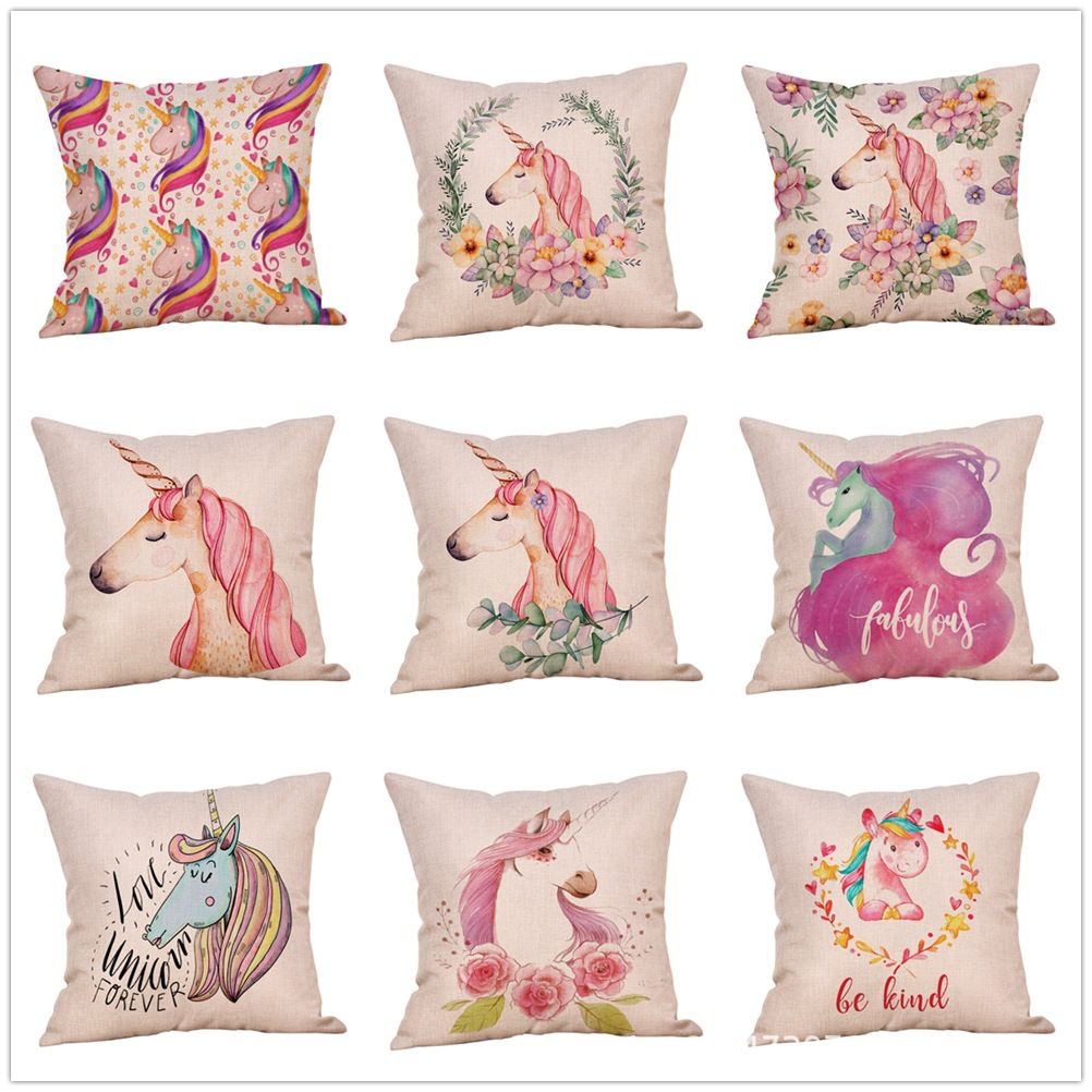 9styles Unicorn Pillow Case Cartoon Printed Animal Floral Pillow