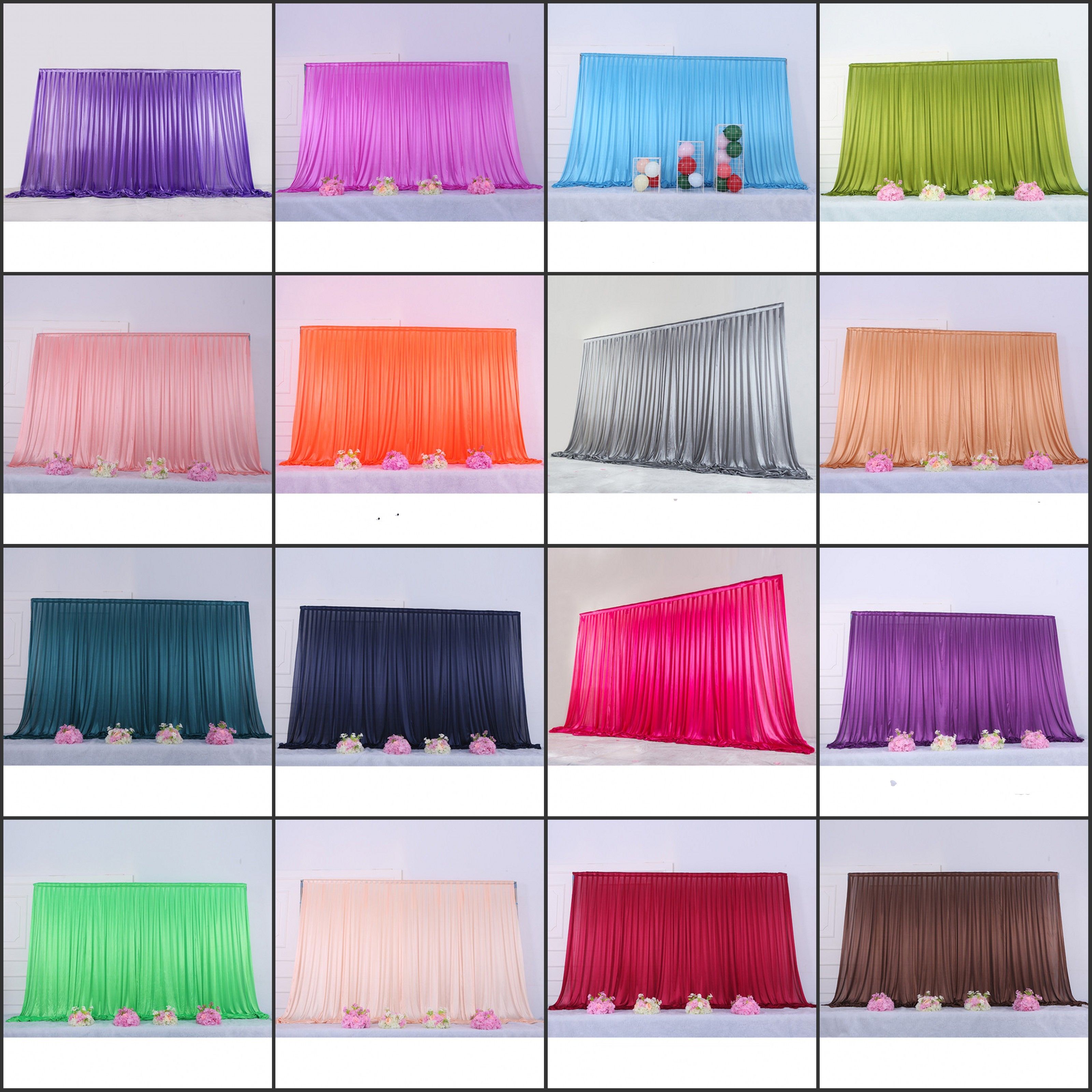 10x10ft Ice Silk Elegant Wedding Backdrop Curtain Drape Wedding