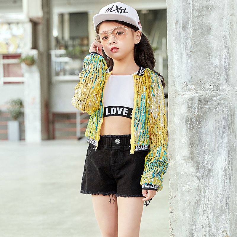 Traje Verde Lentejuelas Para Chaqueta Compre Dorada De Niños At60qg