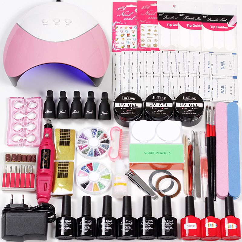 Set for Nail Extensions Builder Gel Acrylic Kit Gel Varnish Polish 36w