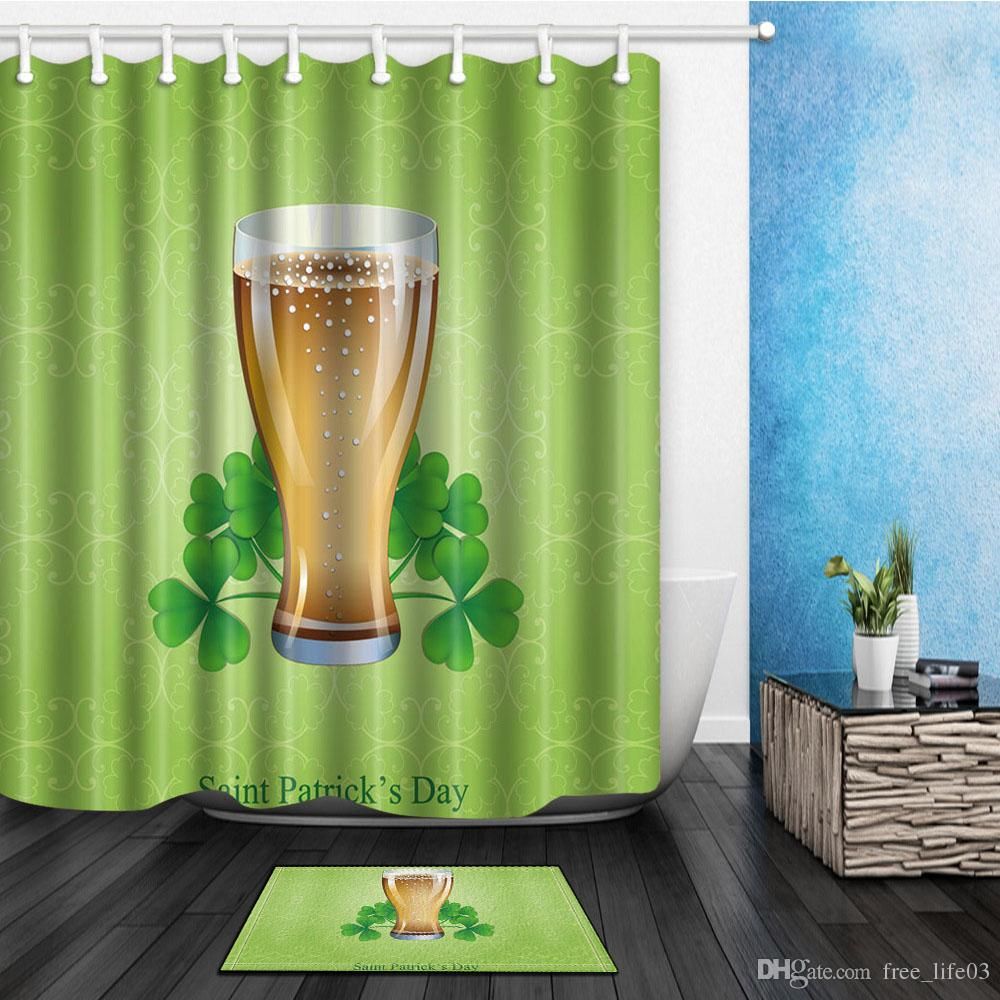 180 180cm Custom St Patrick S Day Pattern Curtain Polyester Fabric