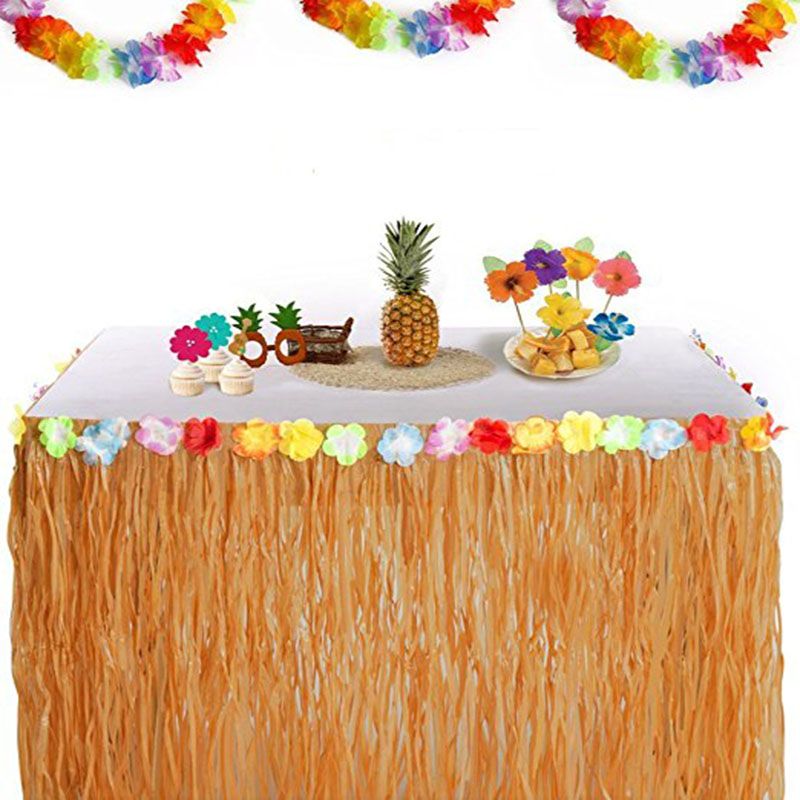 diy hawaiian table skirt