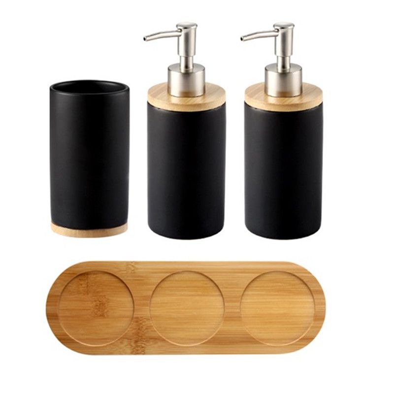 9 White And Bamboo Bathroom Accessories