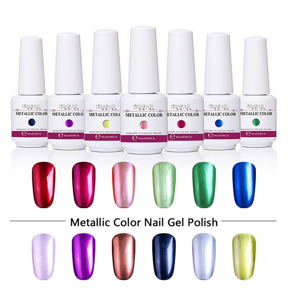 8ml Hottest Mirror Effect Nail Polish Metallic Lacquer Silver Nail
