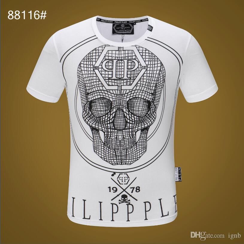 New Designer Brand T Shirts For Men Tops Skulls Hot Drilling Mens ...