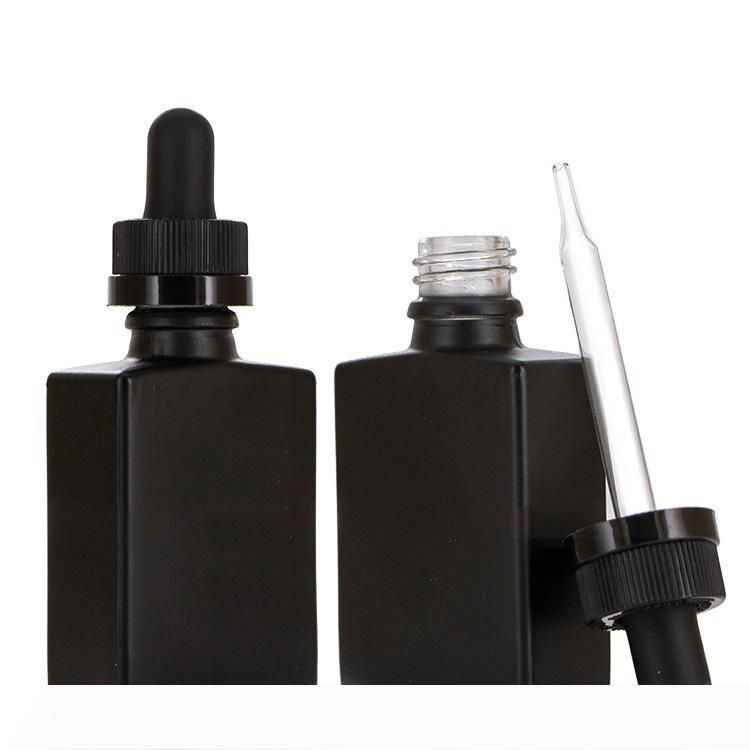 Download 2020 30ml Black Frosted Glass Liquid Reagent Pipette Dropper Bottles Square Essential Oil ...