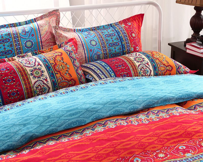 Ms O Stripe Geometric Ethnic Vintage Bed Linen Full Twin Queen King Size Morocco Indian Bedding Set Bohemian Duvet Cover