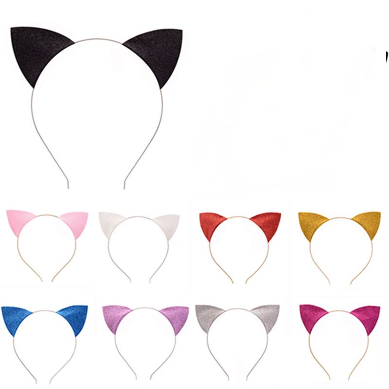 2021 Cat Ears Headband Cute Lovely Glitter Cat Ear Headwear Glitter
