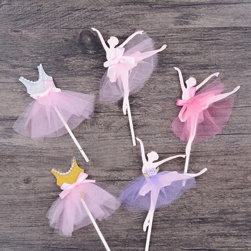 2019 Ballet Girl Dress Birthday Cake Topper Cupcake Decoration
