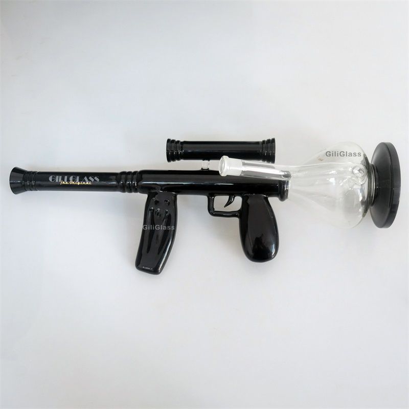 2020 18.5 Tall Machine Gun Glass Bong Big Beaker With Colored Heady ...