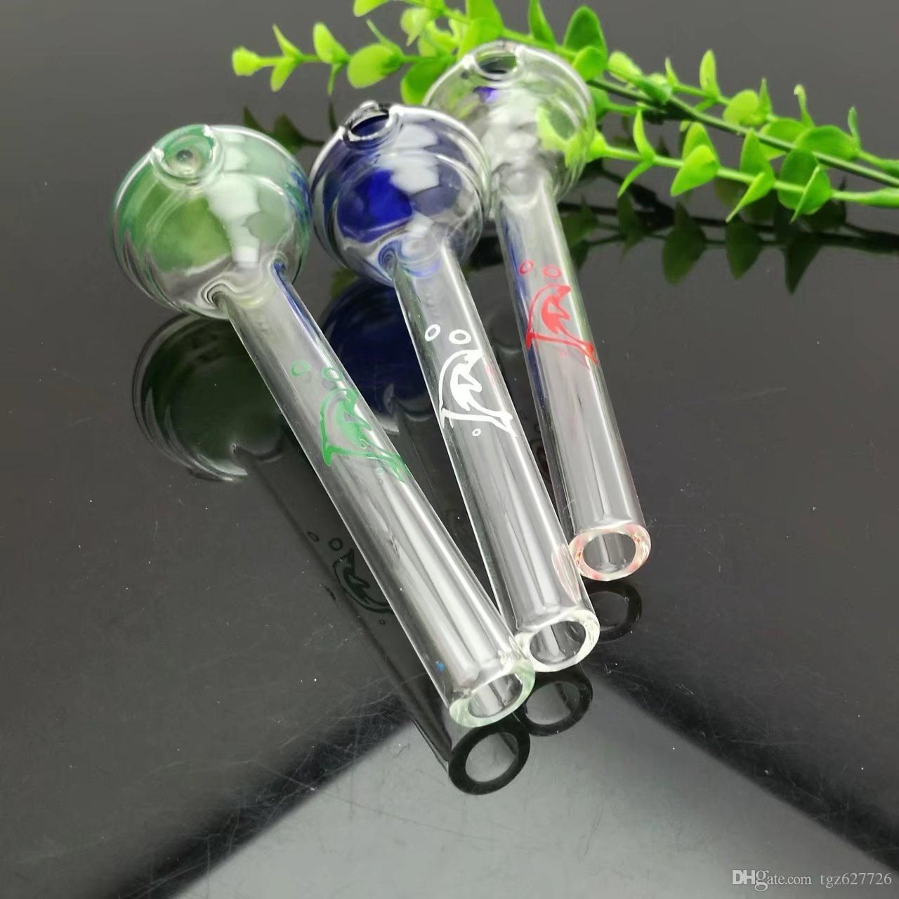 2021 Love Dolphin Love Big Head Glass Pipe Glass Bongs Oil Burner Glass
