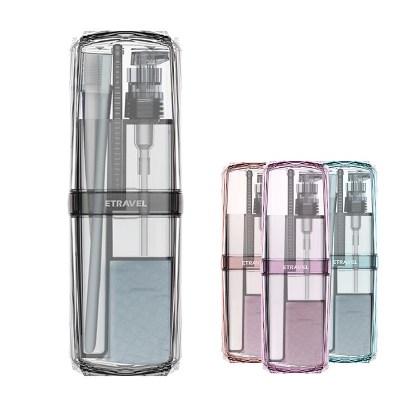 Portable Travel Toothbrush Holder With Lotion And Hand Soap Container